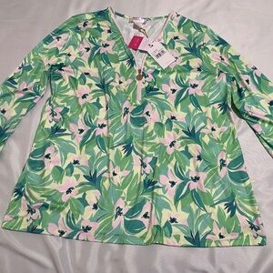 NWT-Stella Parker Collection Performance Zip Neck Top-XL-UPF 50+ Sun protection
